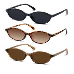 Set of 3 | 90s Retro Oval Sunglasses for Women